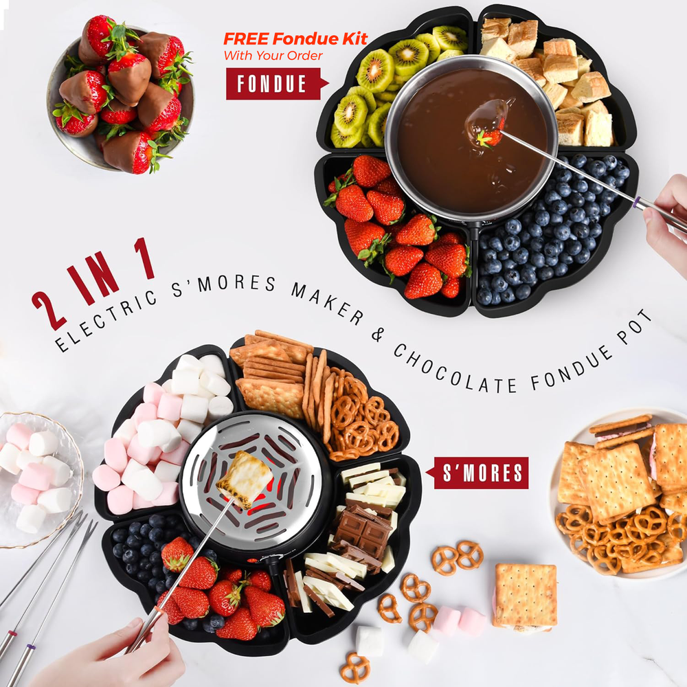 The Bright™ 2-1 Tabletop S'Mores & Fondue Maker